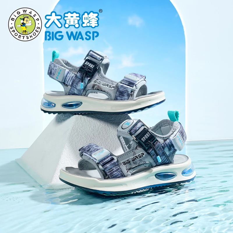 大黄蜂童鞋男孩夏季新款露趾儿童凉鞋学生男童户外沙滩鞋休闲鞋潮
