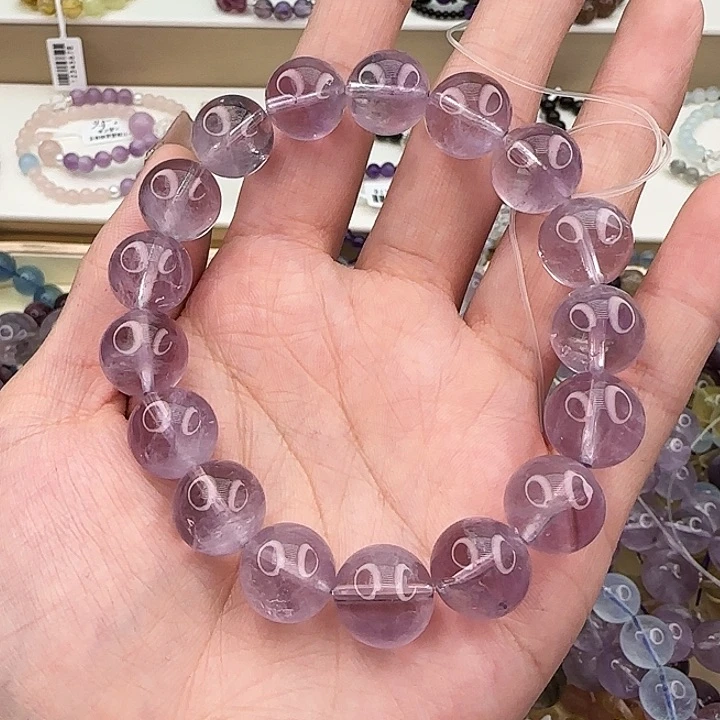 水晶手串未镶嵌紫兔毛