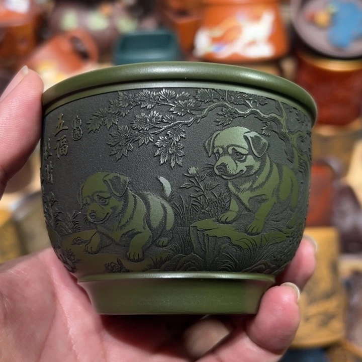 紫砂茶杯宜兴紫砂主人杯