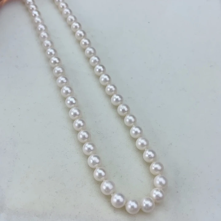 淡水珍珠颈饰银S925镶嵌卡6-7冷白高品