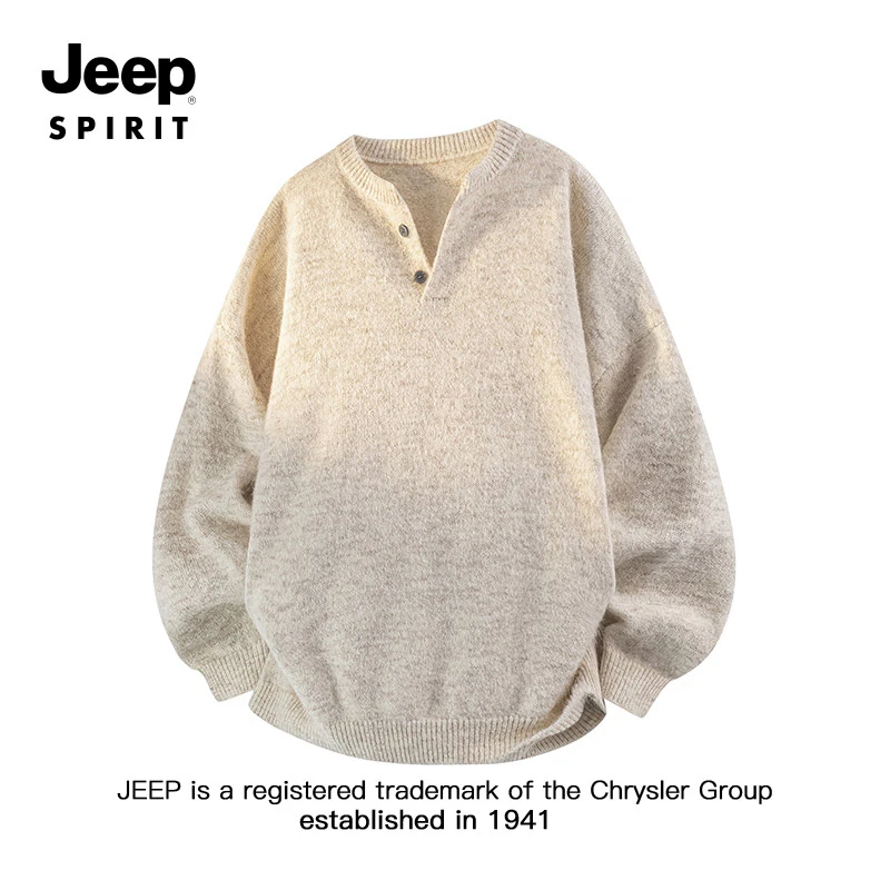 JEEPSPIRIT吉普美式大码毛衣男款秋冬季新款宽松休闲针织衫毛线衣