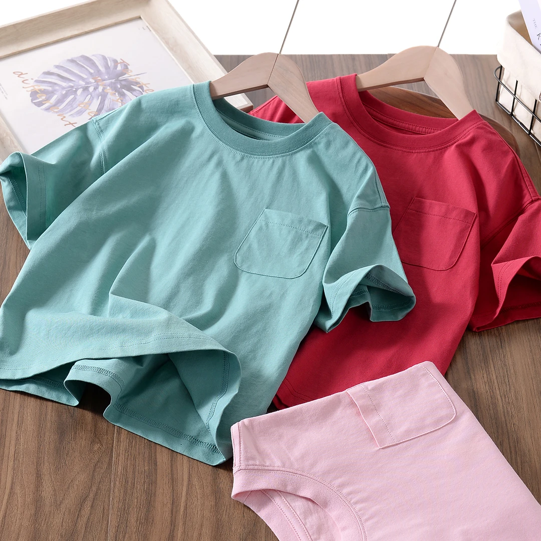 【100%全棉】男童短袖纯棉T恤夏新百搭中大童三色圆领半袖潮258XS15