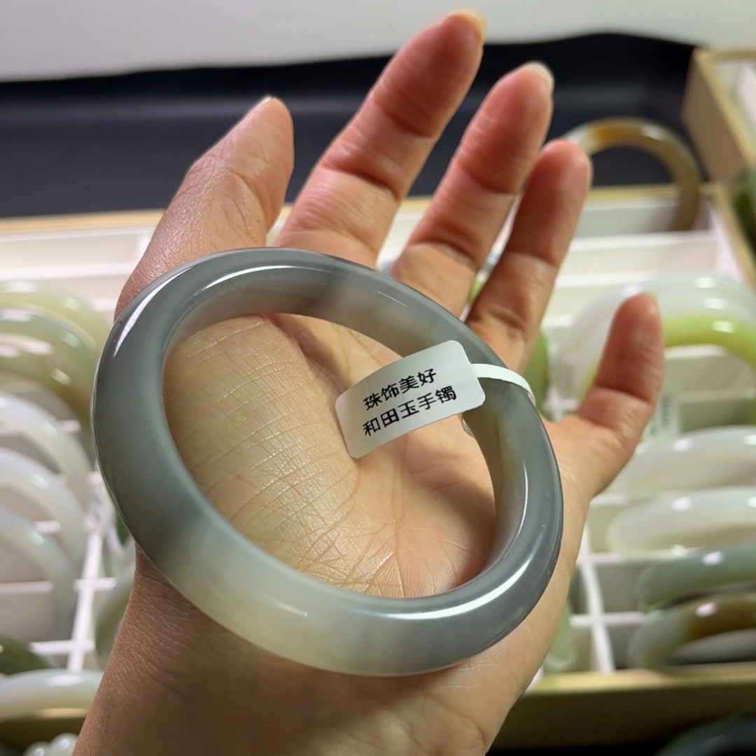 和田玉未镶嵌手镯59.6圈?*都