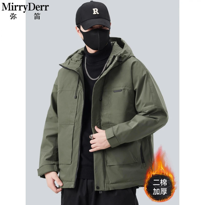 连帽夹外套男款秋秋冬季2025新款加厚二工装夹克男士冬装上衣