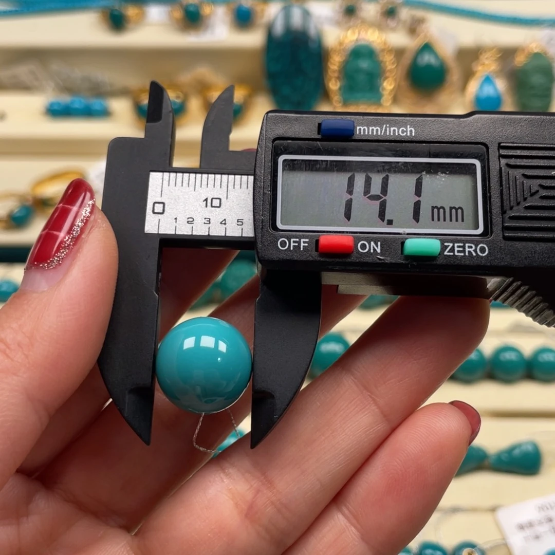 未镶嵌绿松石珠宝奇石圆珠