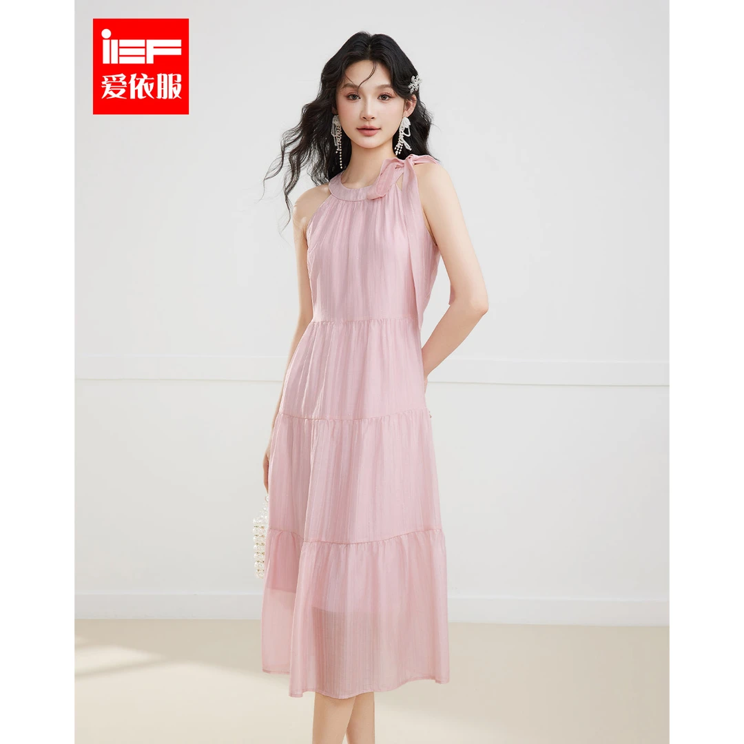 IEF/爱依服2025夏季新款亮闪显瘦遮肉温柔小女人连衣裙~
