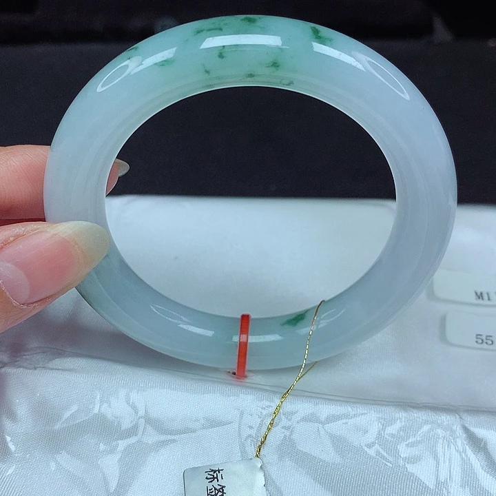 翡翠未镶嵌手镯55胖圆821