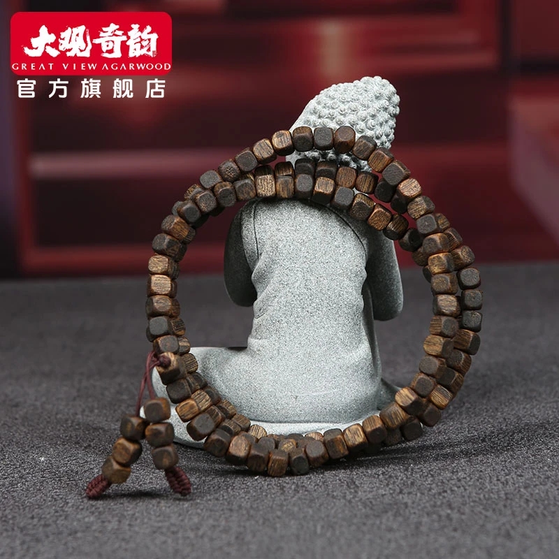 沉香【兰陵春】S级绿奇楠5mm多圈方珠沉香手串海南黎峒多样性发一