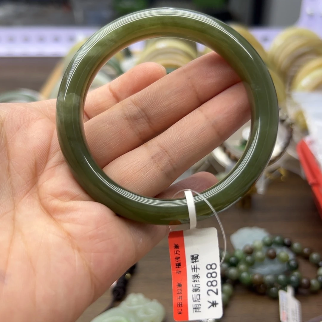 和田玉手镯未镶嵌56圈围42