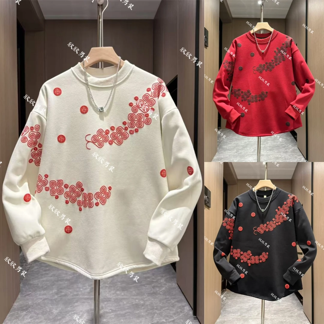 高品质立体发泡拼接燕尾男女同款卫衣