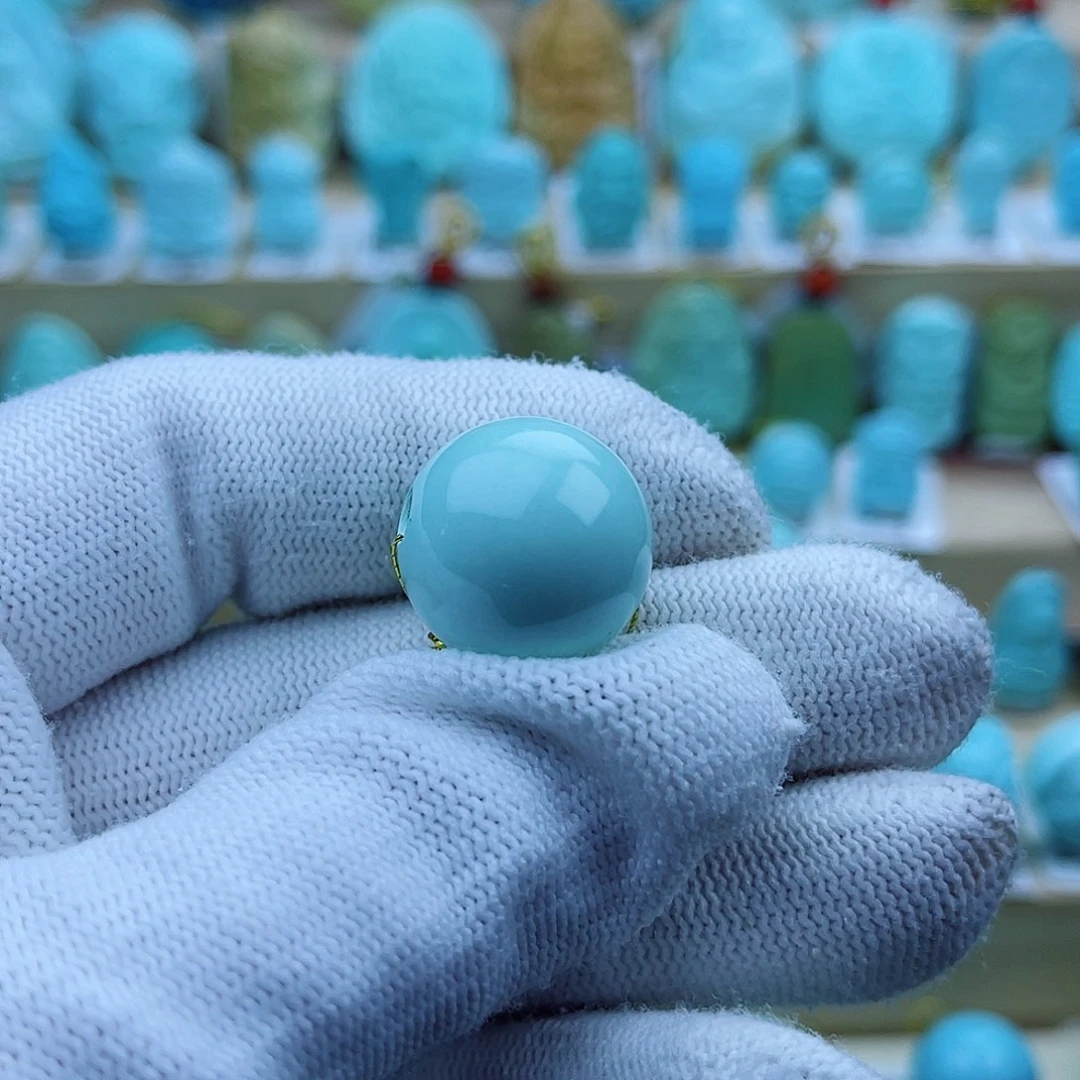 未镶嵌绿松石珠宝奇石17mm
