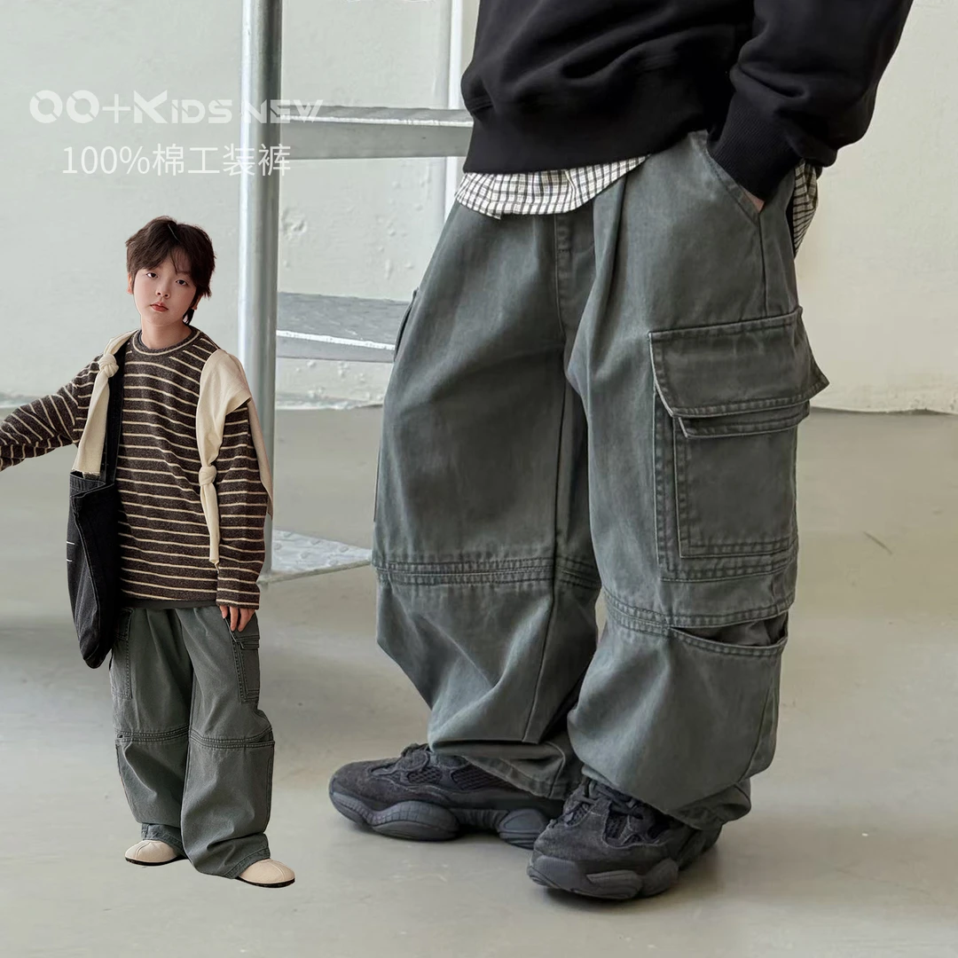 【好裤】源源家童装男童冬季工装裤2025新款儿童休闲裤男童裤子冬1