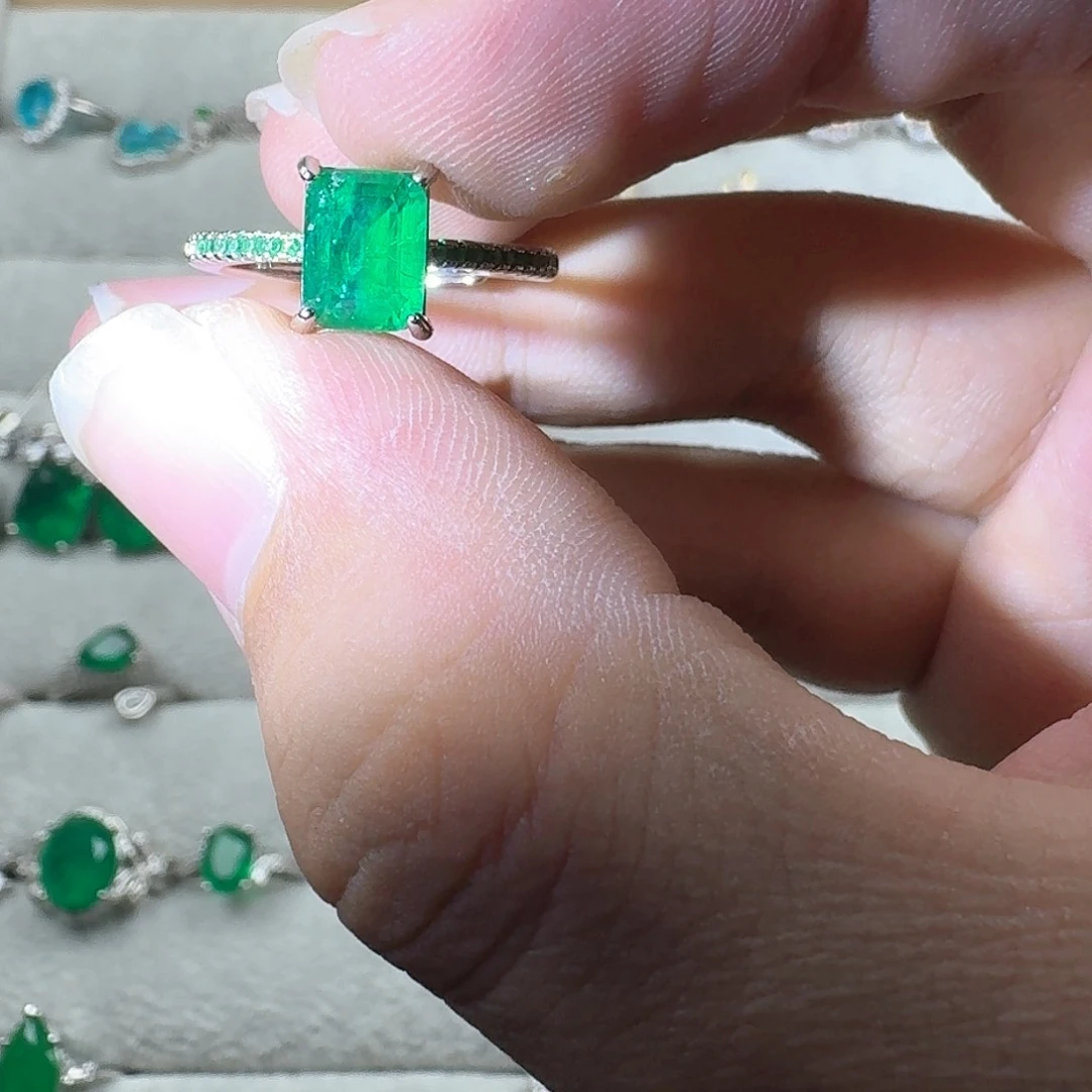 芙蓉石戒指银S925镶嵌