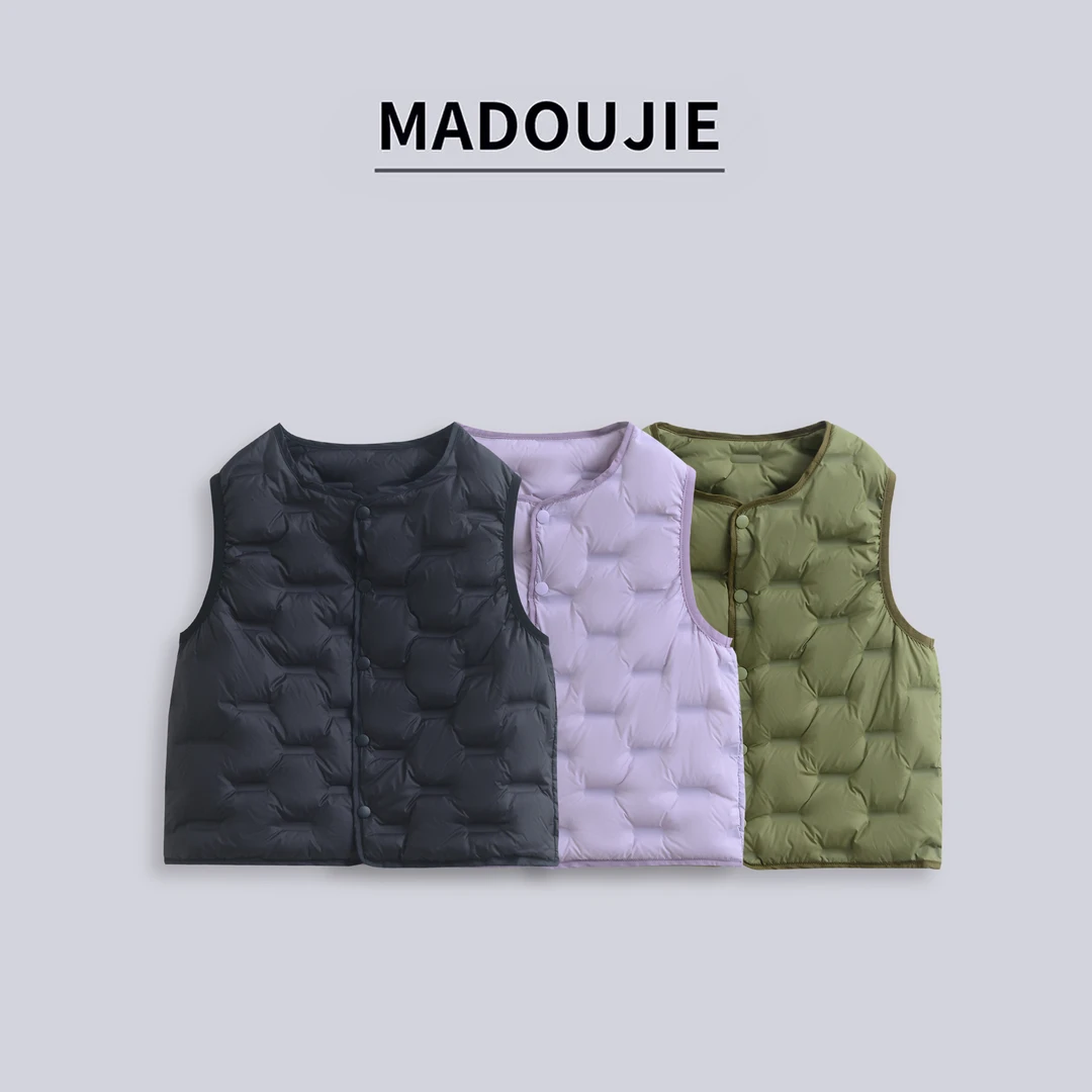 P006【小云梯】冬季童装新款时尚休闲宽松中大童儿童羽绒马甲24-D4