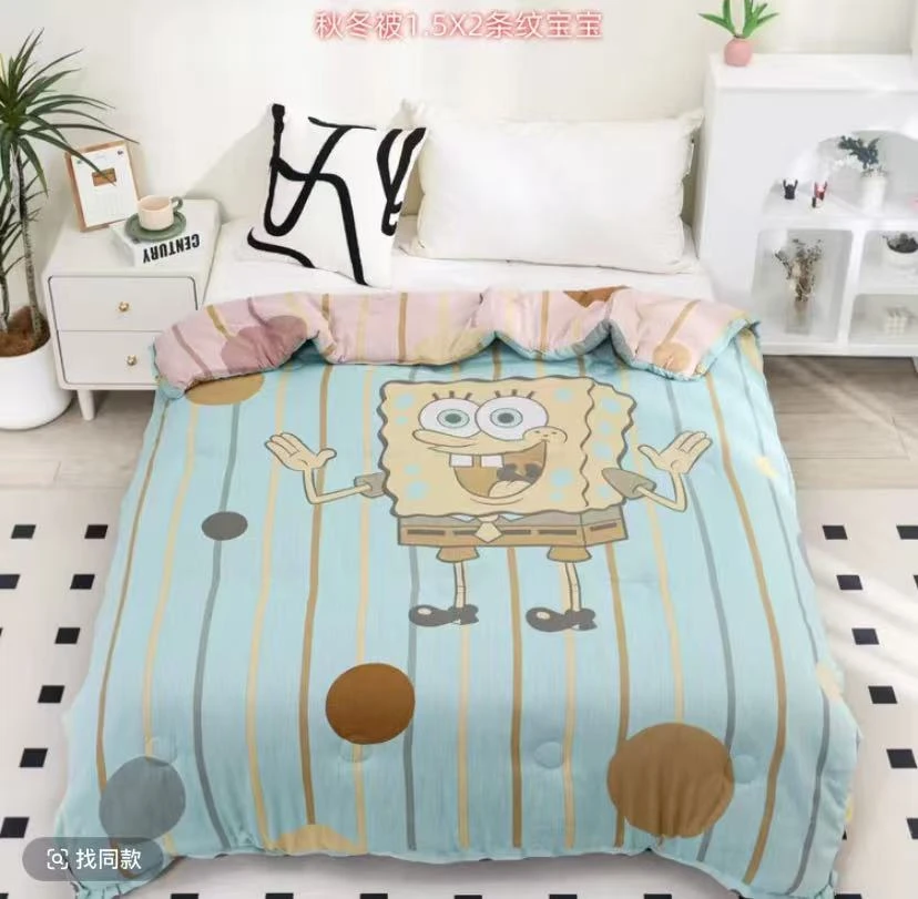 【海绵宝宝】150*200高奢柔软亲肤纯棉双层纱加厚被