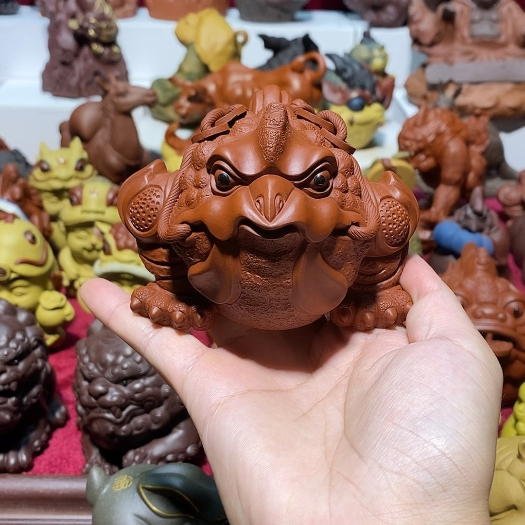 茶宠紫砂宜兴紫砂鸡蟾