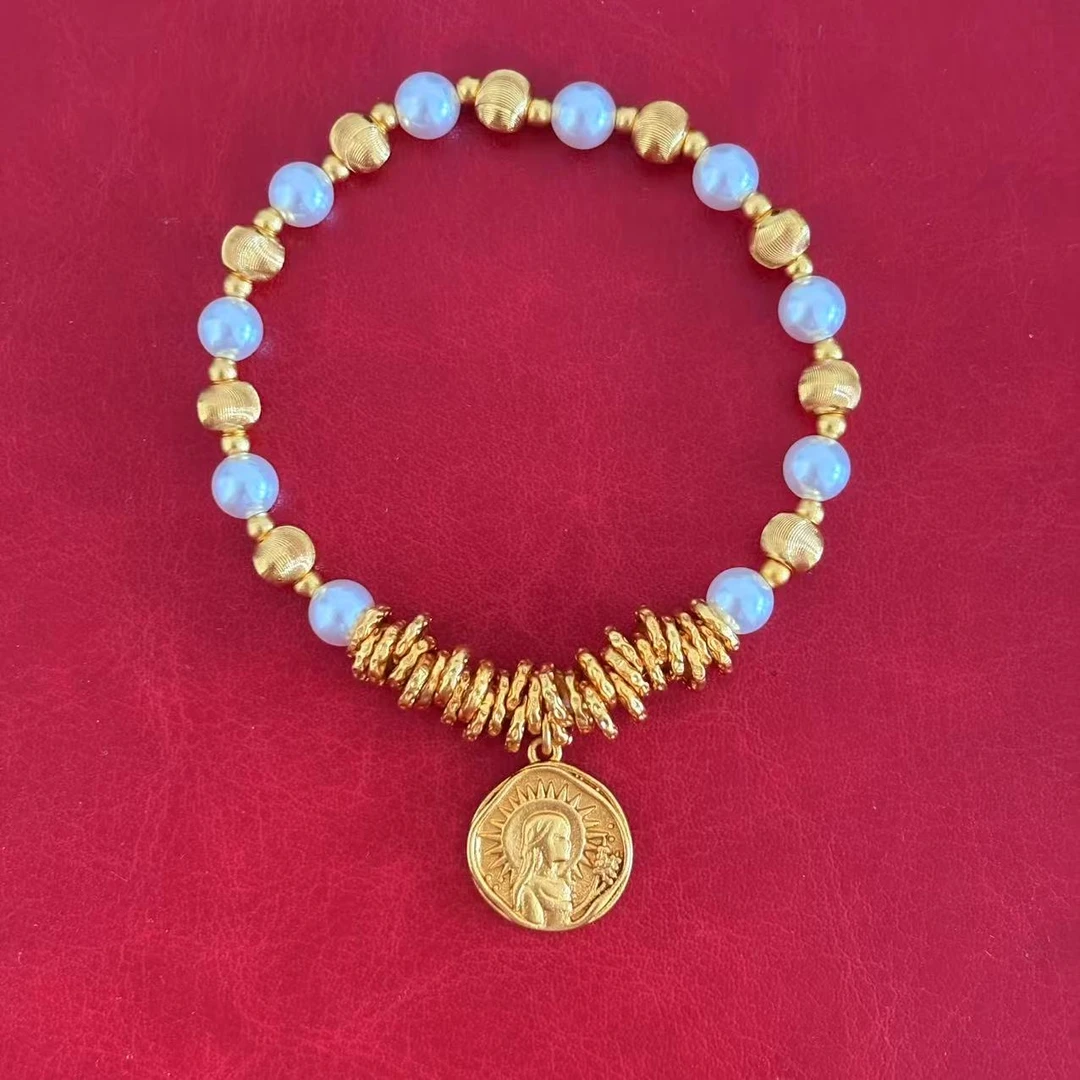 铜合金手链 【藏金阁】定制款十二星座猫眼贝珠盘缠手链小众轻奢