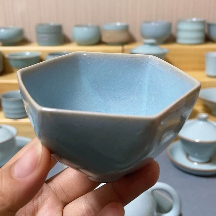 陶瓷杯子微瑕汝瓷六合杯