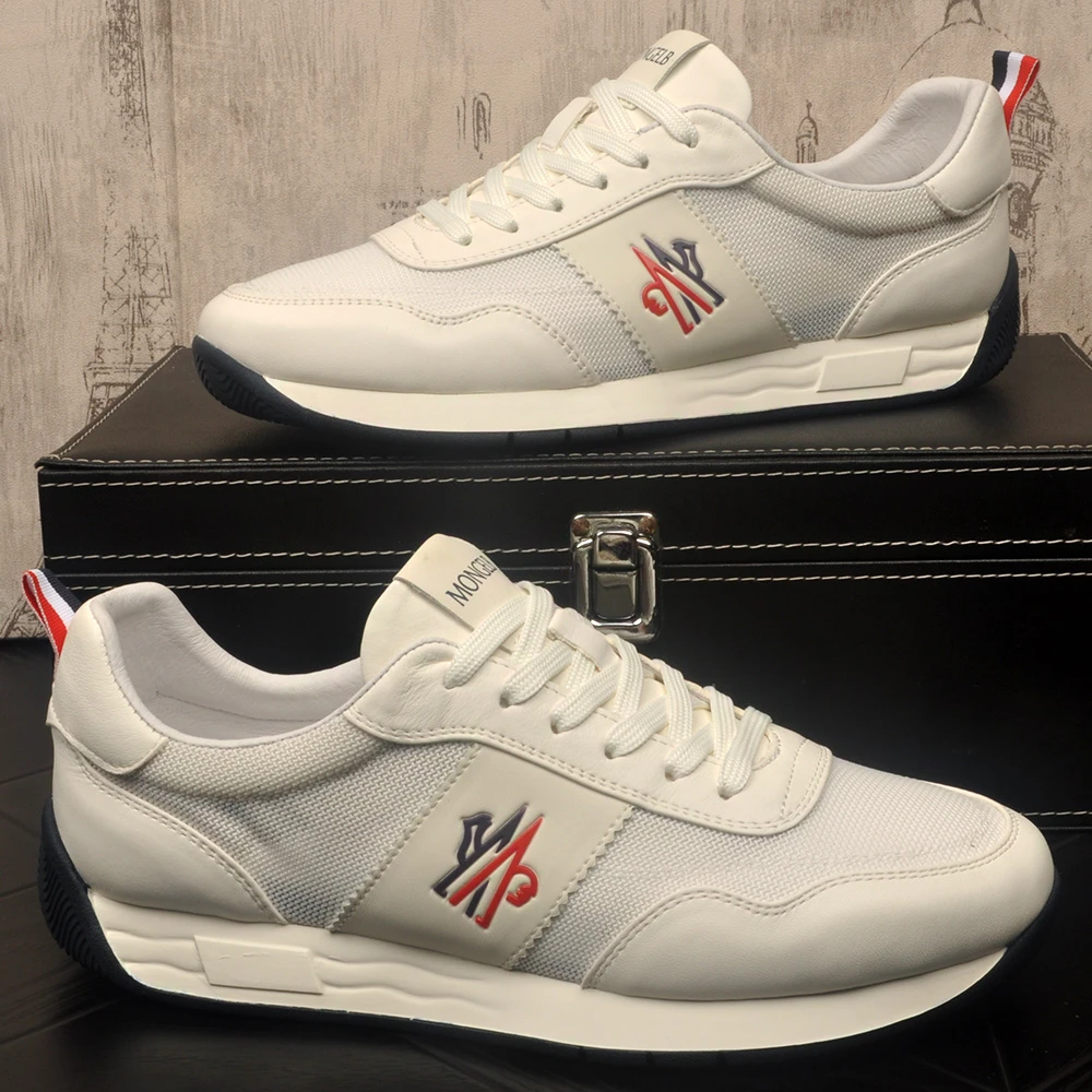 夏季真皮透气百搭时尚休闲鞋男士网面阿甘鞋素面小白鞋镂空透气潮