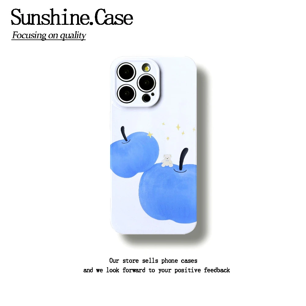 蓝苹果菲林软壳适用苹果oppo华为vivo小米手机壳防摔全包ins