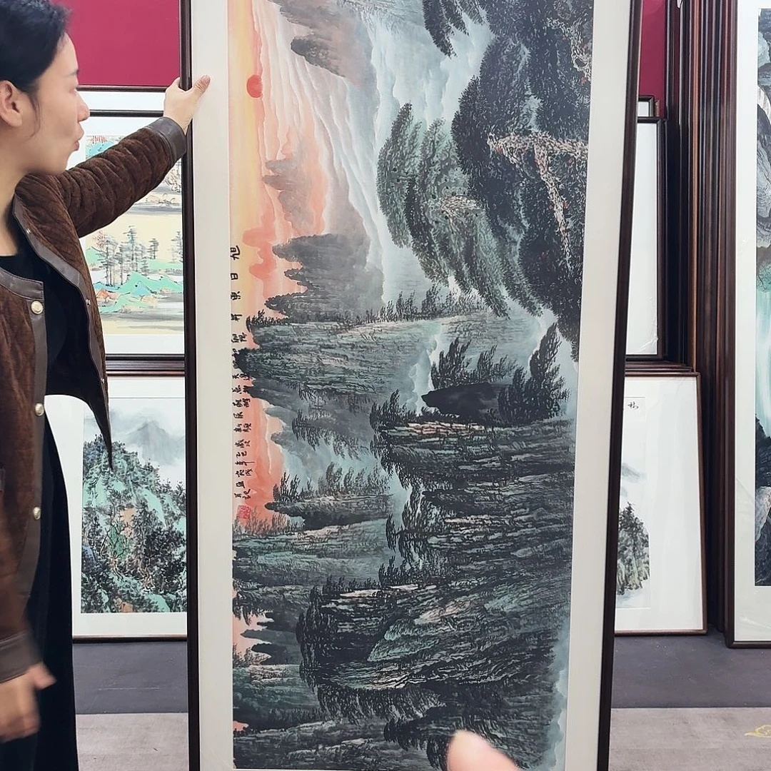 国画手绘作品210-80尺寸