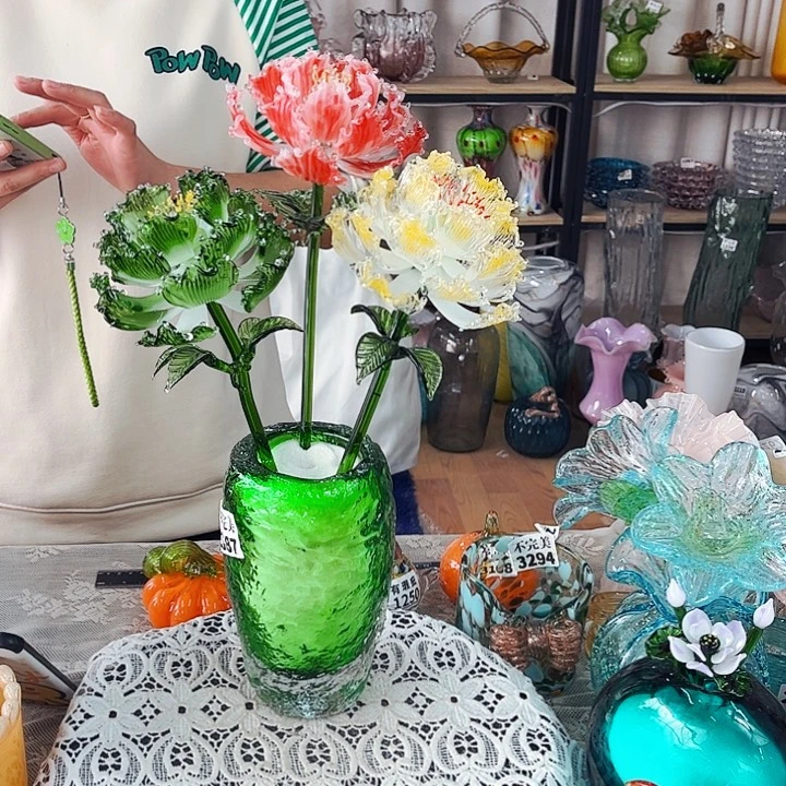 3花1瓶不完美家悦琉璃工艺品