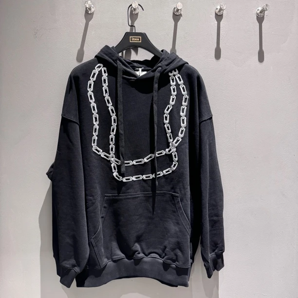 XX潮牌男女同款高克重纯棉连帽卫衣春秋季宽松休闲情侣上衣