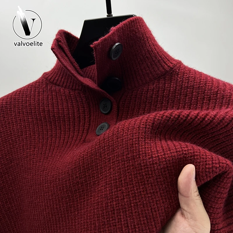 VALVOELITE加厚毛衣男秋冬季宽松慵懒风针织衫男装打底衫高领线衣