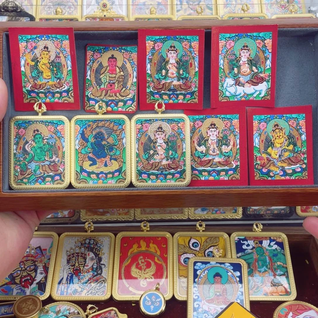 吊坠纯手绘唐卡八大护守