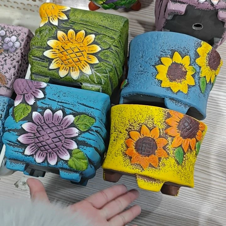 红陶吸水透气的白陶花盆凑满12发货