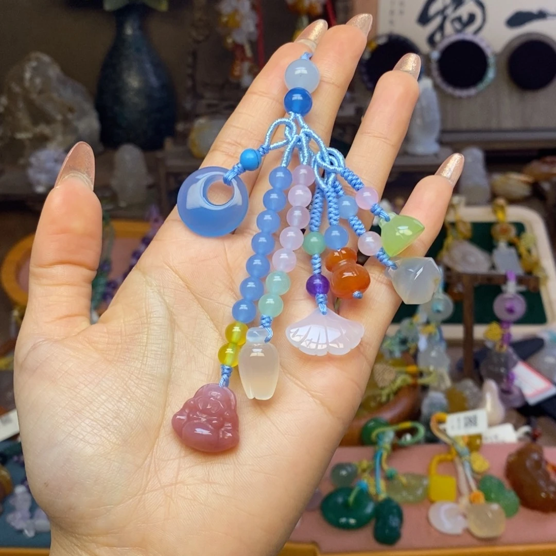 玛瑙/玉髓未镶嵌车挂挂件