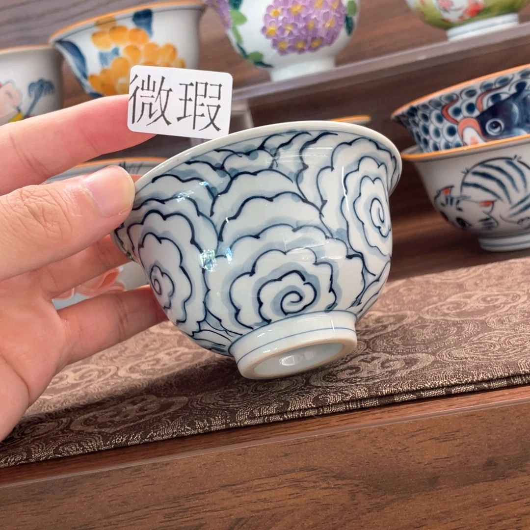 釉下手绘茶具微瑕
