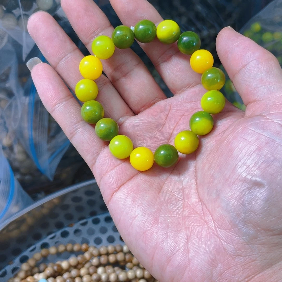 菩提根/象牙果吊坠小青柠手串