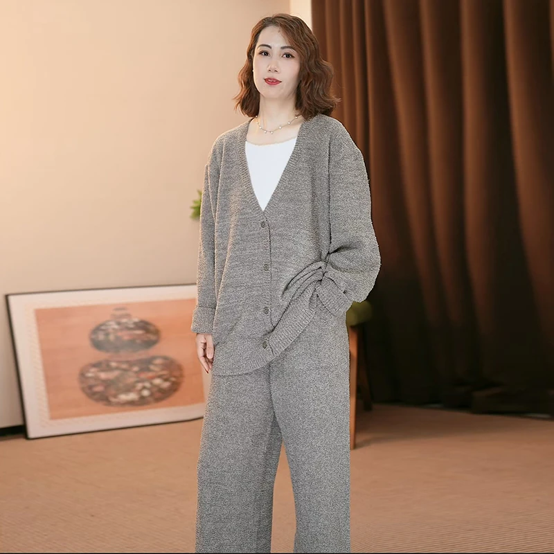 BEIMAN半边绒秋冬假两件家居服套装可外穿精致保暖成人套装