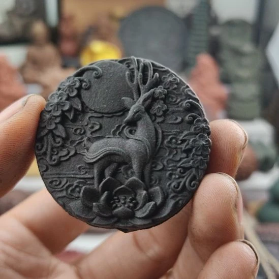 泥塑我**素药香黑龙涎一路有你香牌瑕疵款