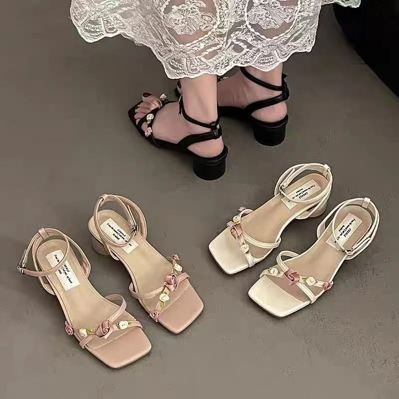 夏法式拖鞋女新款配裙子仙女风凉鞋2574