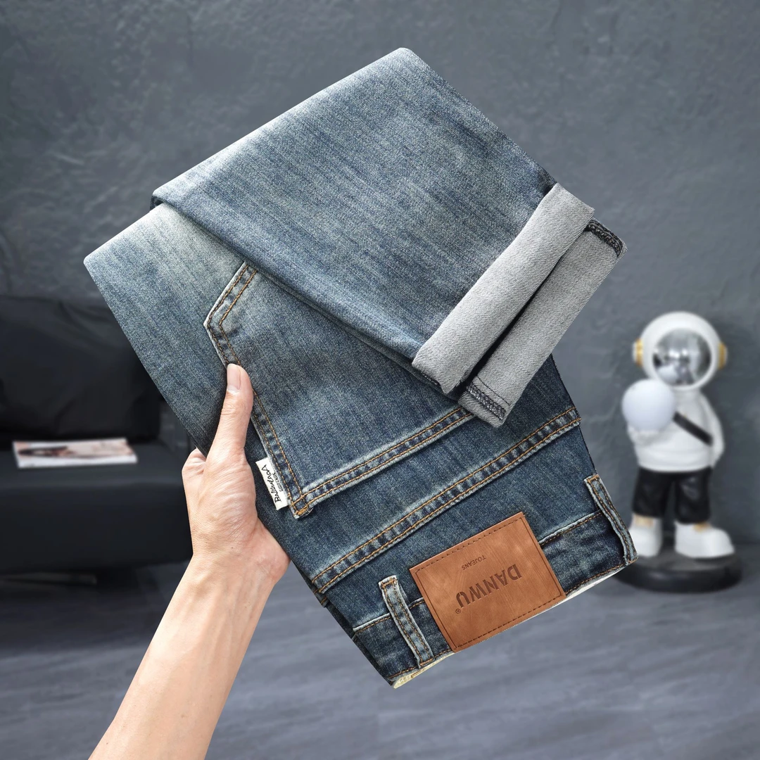 休闲潮流男士耐磨小直筒牛仔裤长裤韩版时尚夏季男裤裤子超薄