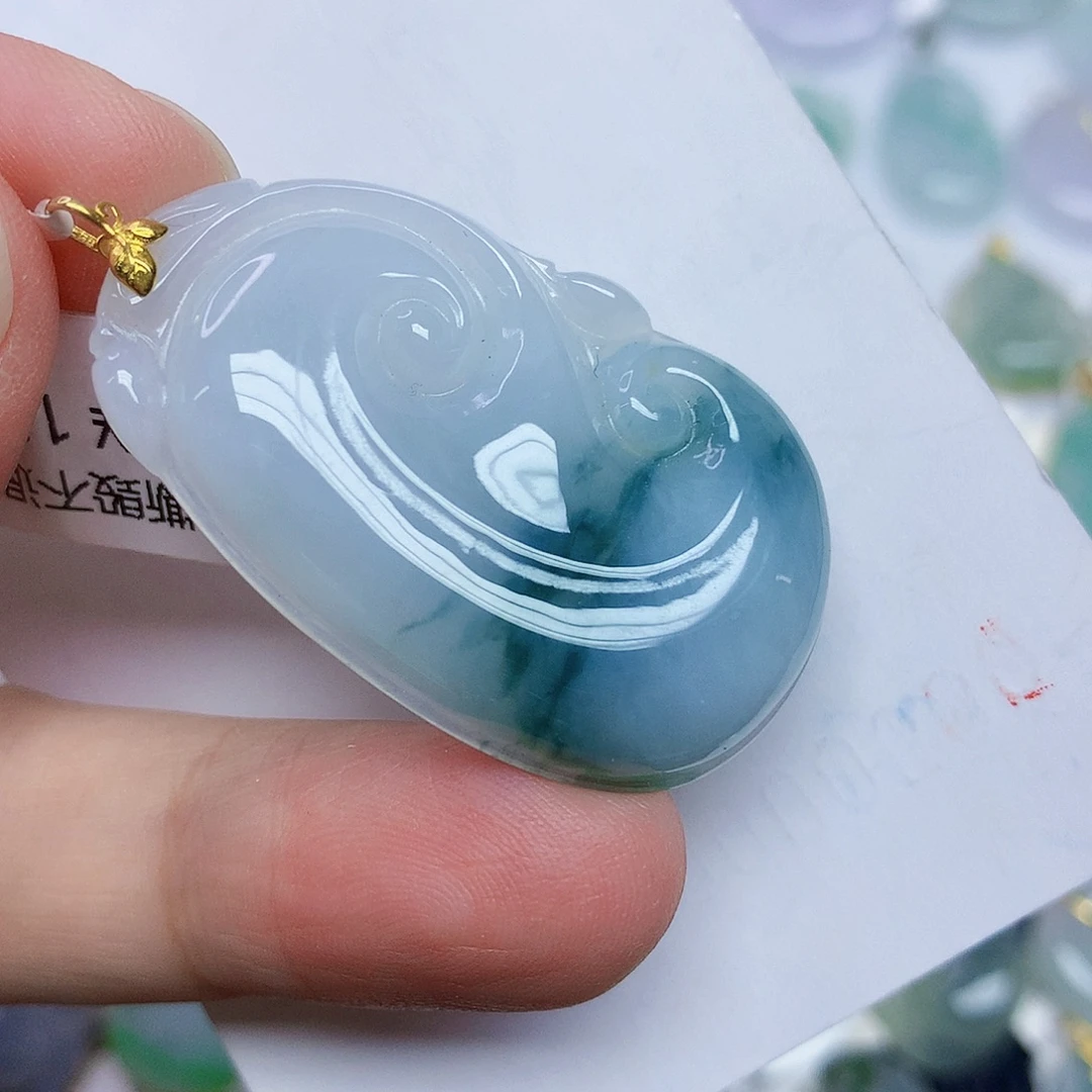 翡翠18K金镶嵌颈饰346778