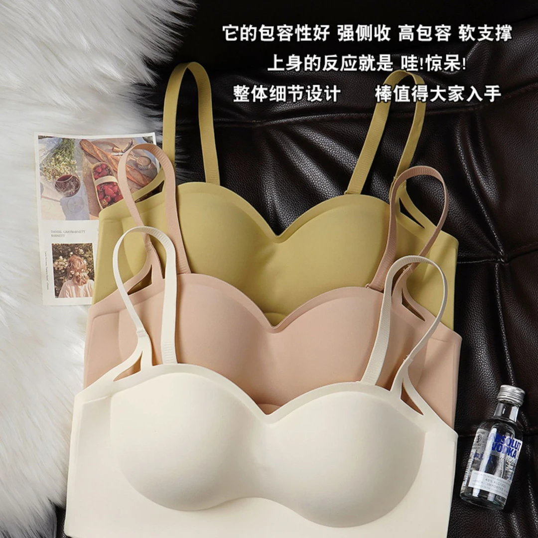 千媚柏娇欧若风小胸聚拢平胸不空杯调整型休闲风法式粉底液上托