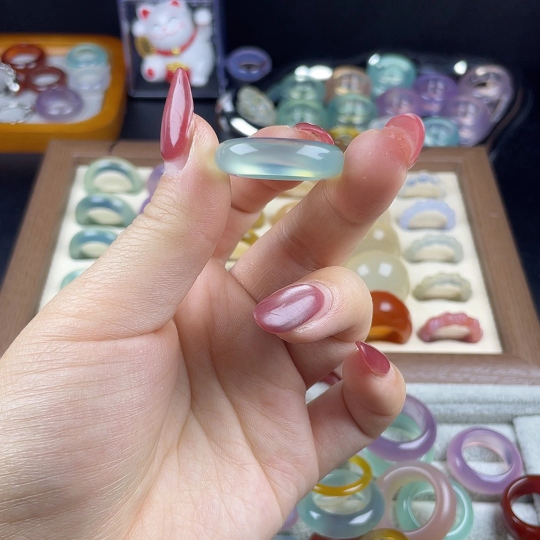 玛瑙/玉髓合金戒指港17直径18不退换A02