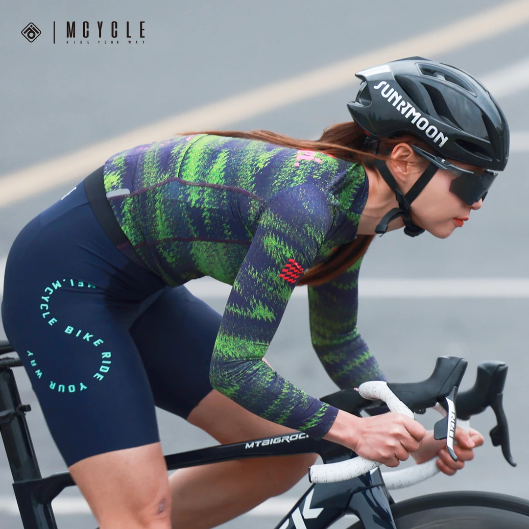 魅骑mcycle春秋新款骑行服长袖薄款男女款自行车公路服透气速干