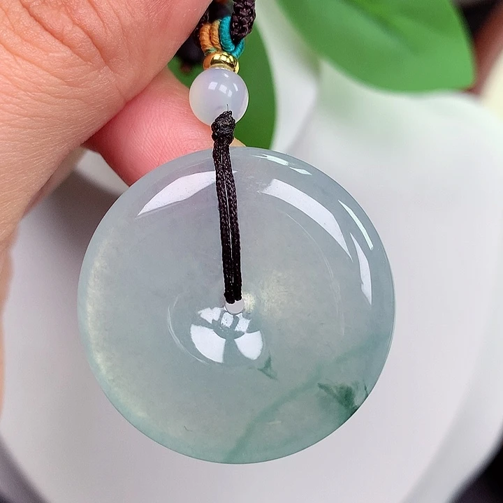 颈饰未镶嵌翡翠平安扣 33.4x6.3mm