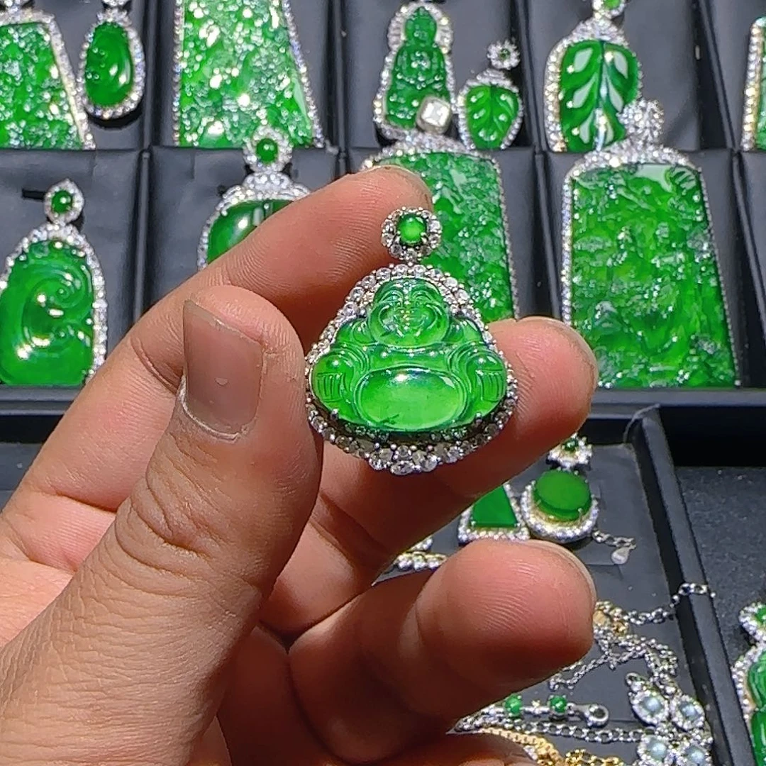 翡翠银S925镶嵌颈饰