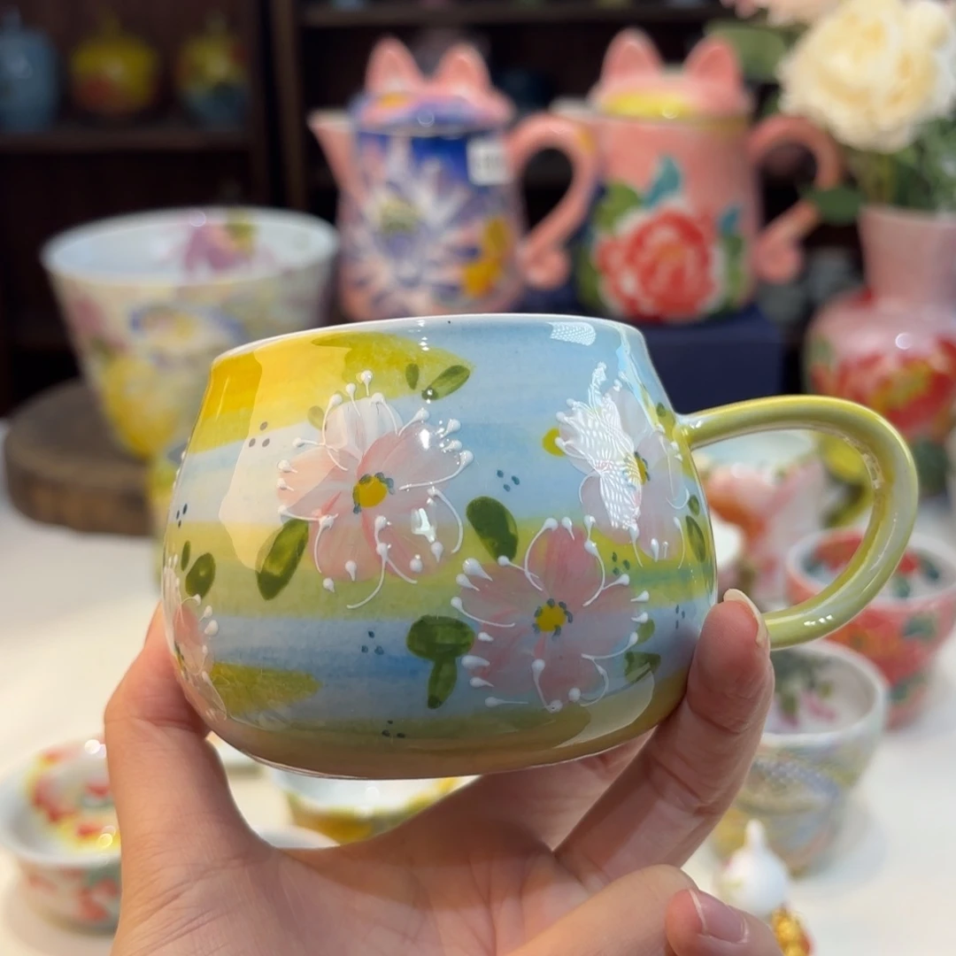 景德镇手绘高温釉下彩陶瓷茶具