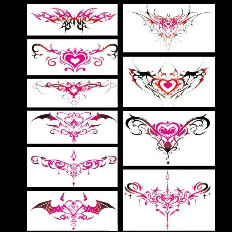 性感私处小腹纹身贴魅魔纯欲腹部后腰部爱心遮疤痕防水贴持久逼真