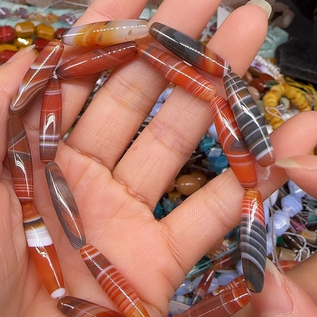 玛瑙/玉髓合金珠宝半成品梦幻缠丝玛瑙6-26mm一条