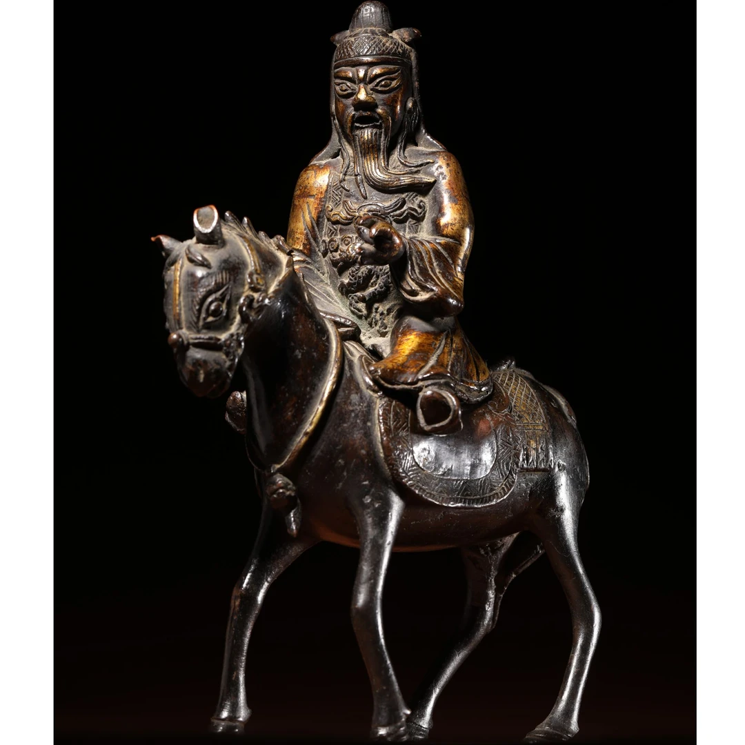 【7月17日古董拍卖预展】6117  清  铜骑马关公香薰