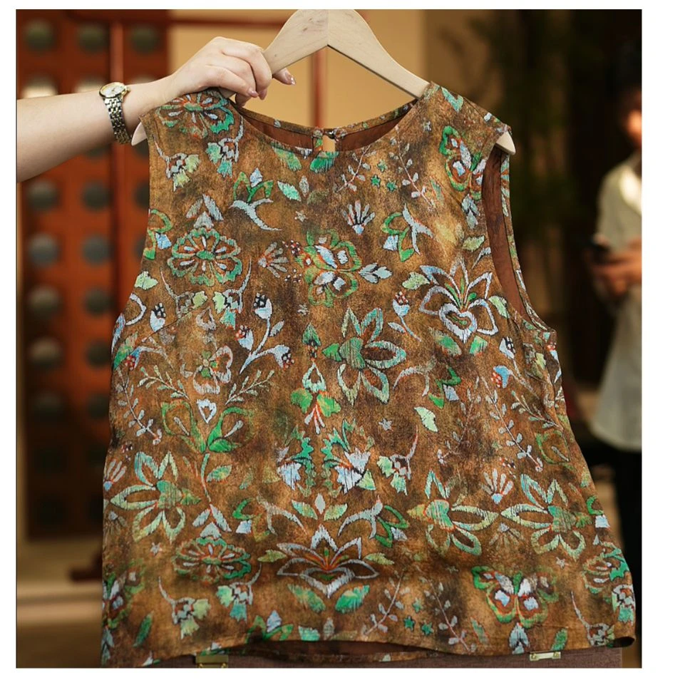 沉香花语<<非遗美学>>1187夏季显瘦碎花百搭无袖背心