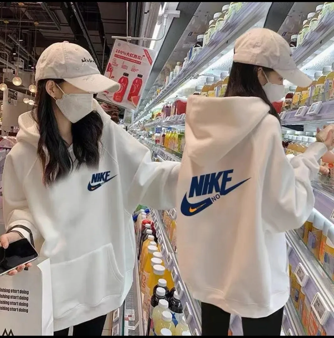 【三折专区】官方正版秋冬连帽卫衣女百搭加绒上衣长袖运动情侣上衣