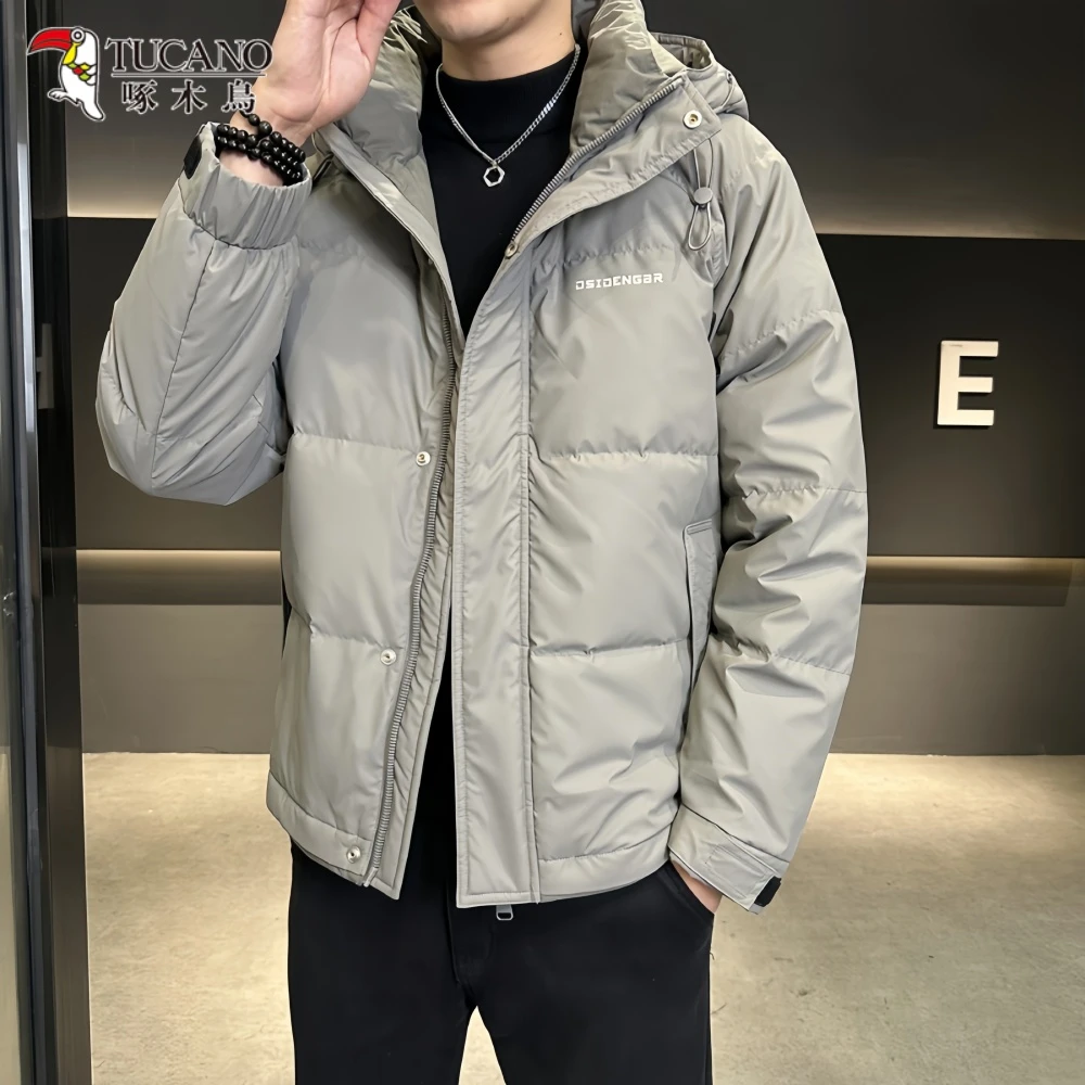啄木鳥羽绒服男士短款2025冬季新款时尚今年流行高级保暖帅气外套